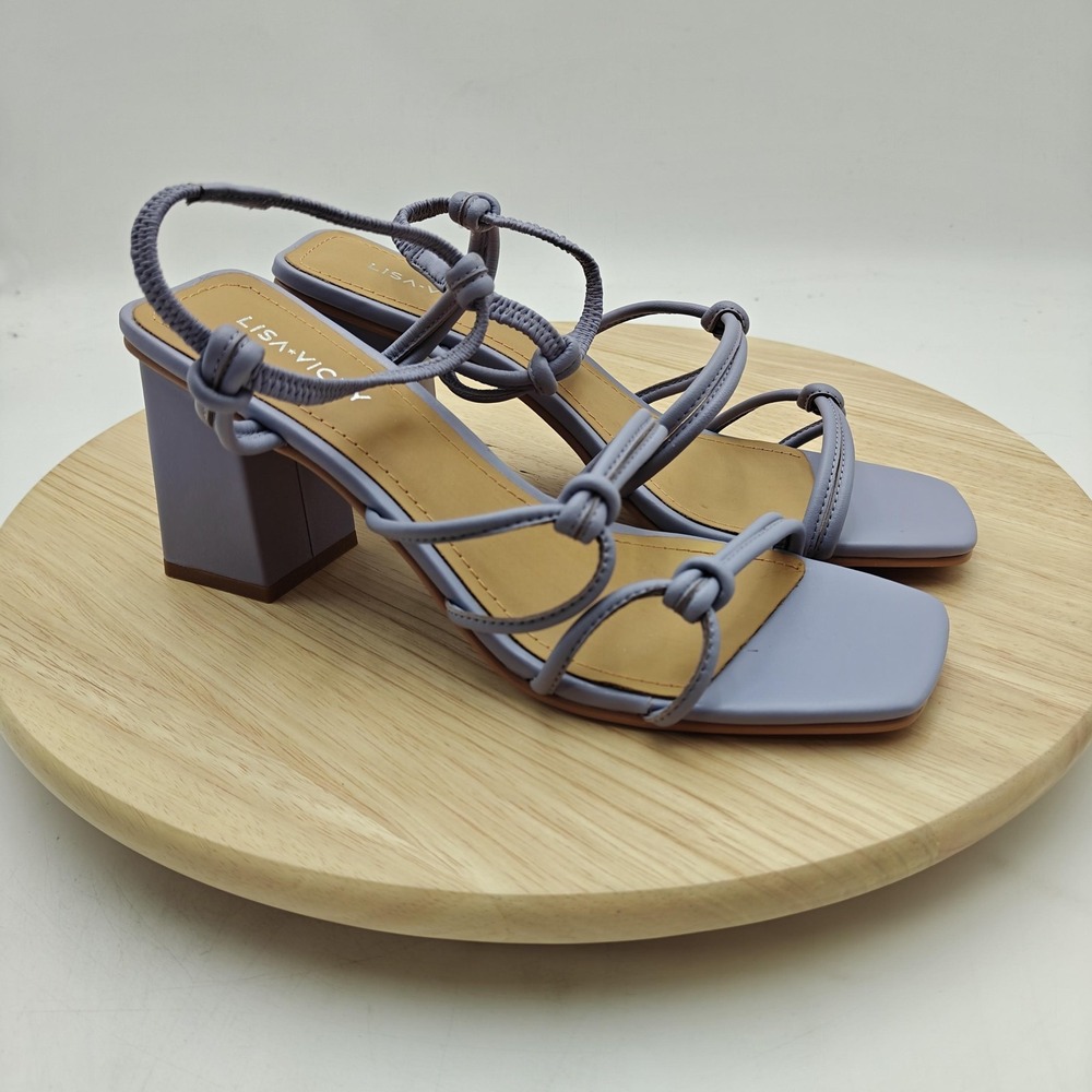 Lisa Vicky‎ Shoes Womens Size 7.5 Purple Strappy Block Heel Sandals Dressy New